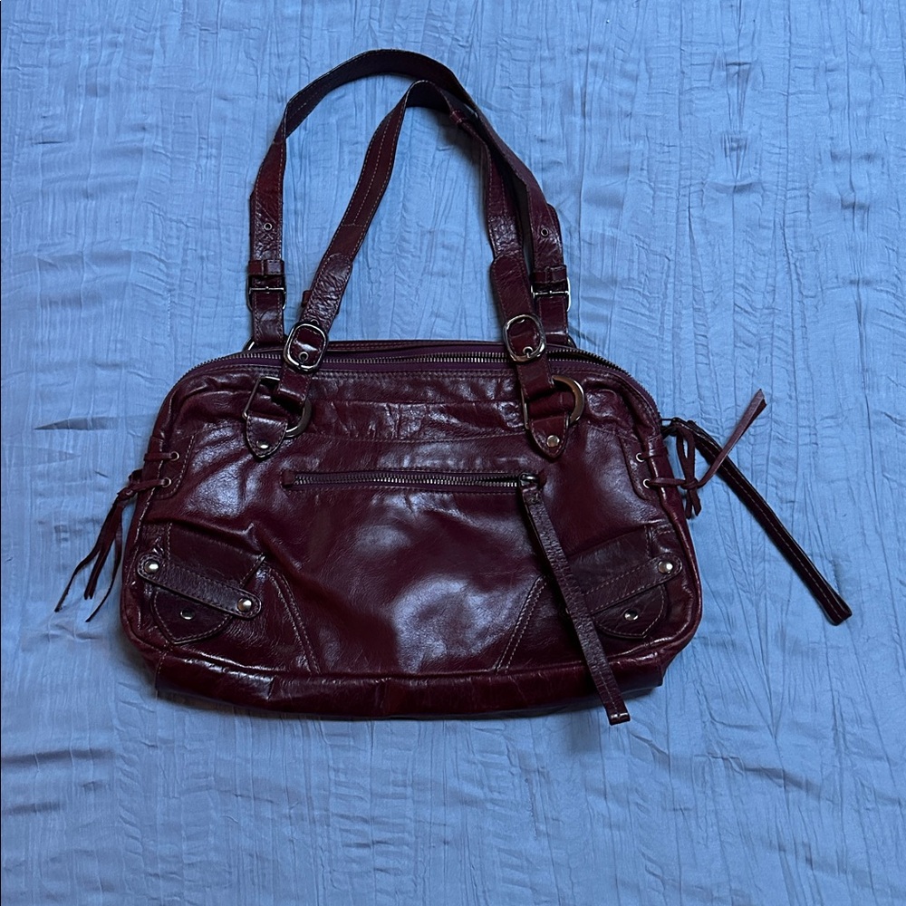 Burgundy Leather Shoulder Bag